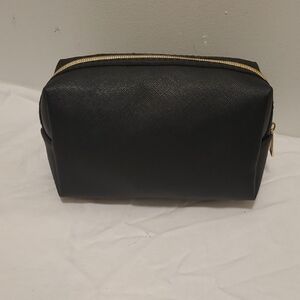 Black Leather Men's Bag or Women. It Is Littke Size And Black Color. I Like It.